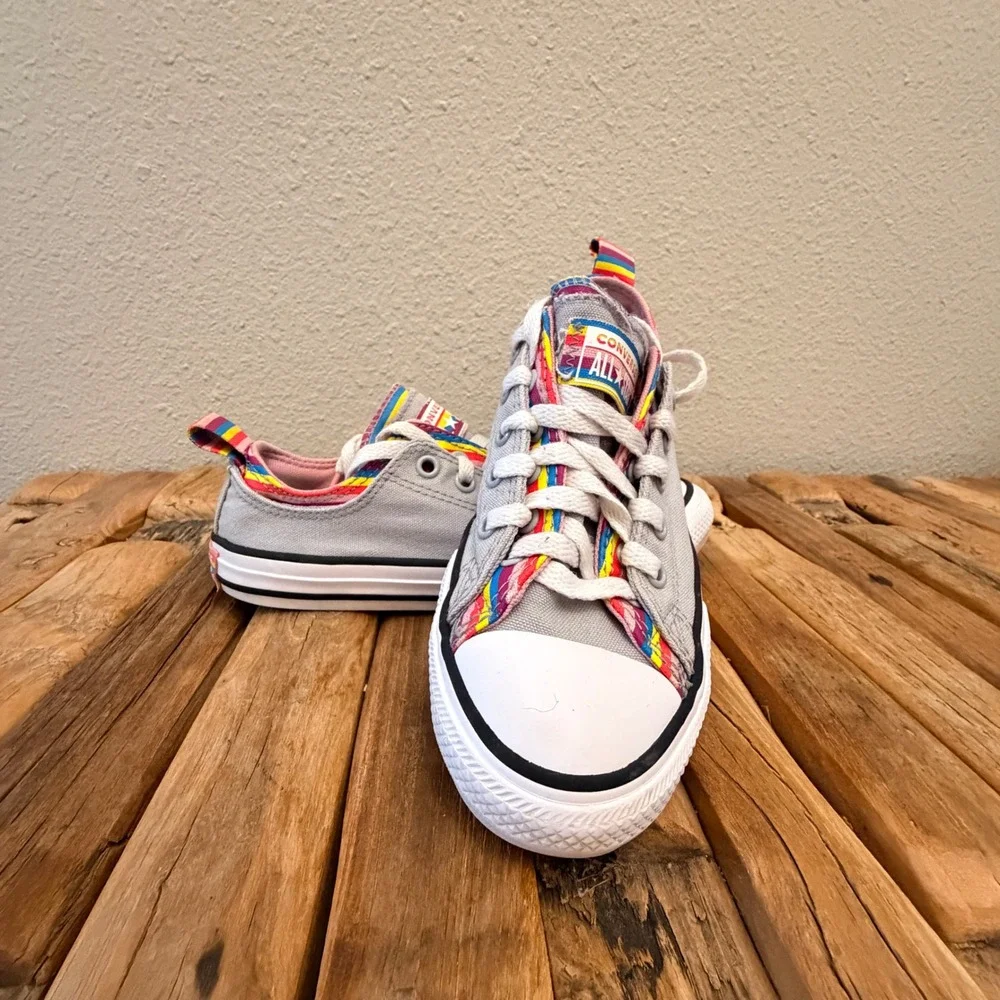 Converse Chuck Taylor All Star Junior 2 Wolf Grey Rainbow Sneakers 669818F